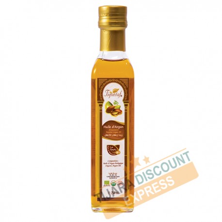 Organic argan oil food bottle glass with pouring Cap (250ml)