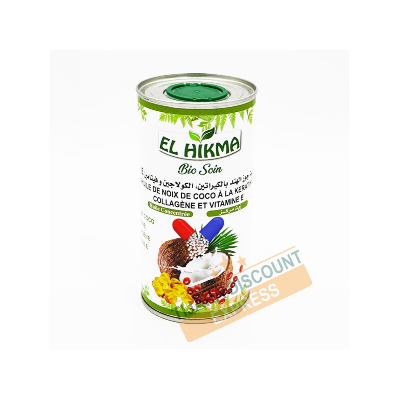 Huile de noix de coco à la kératine, collagéne et vitamine e