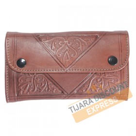 Brown leather coin purse