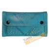 Porte-monnaie en cuir bleu turquoise