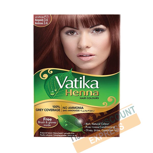 Henné vatika coloration cheveux - bordeaux