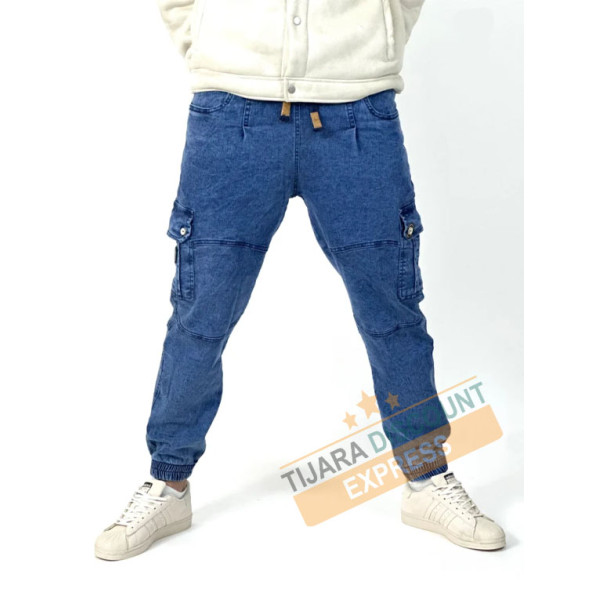 Sarouel cargo en jean au look tendance