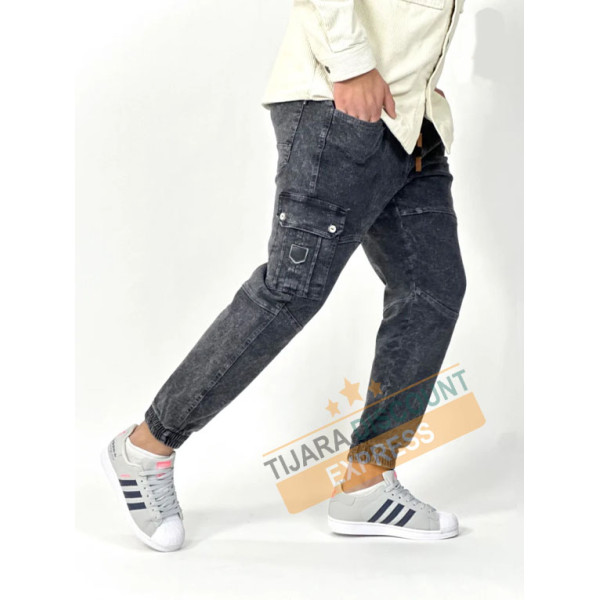 Trendy cargo djeans harem pants