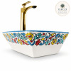 Rectangular zellige washbasin