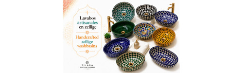 Handcrafted zellige washbasins